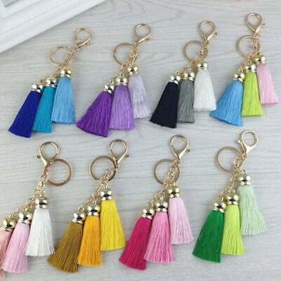 #ad Fashion Tassel Multicolor Thread Keychain Accessory Key Ring Jewelry Chain 1pc $7.66