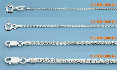 #ad #ad Solid 925 Sterling Silver Italian SPIGA WHEAT Rope CHAIN Necklace Bracelet Italy $12.79