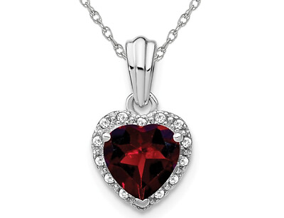 #ad 1.15 Carat ctw Heart Pendant in Sterling Silver with Chain $119.00