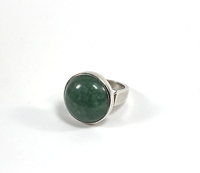 #ad 925 Sterling Silver Green Aventurine Eilat Ring Made Israel Signed W Size 6.25 $32.00