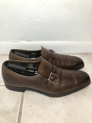 #ad Paul Stuart Choice Front Monk Strap Brown Made in England Dress Shoes Size 10.5 $39.99