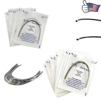 #ad 100PCS Dental Orthodontic Arch Wire Niti Super Elastic Round Rectangular Ovoid $19.99