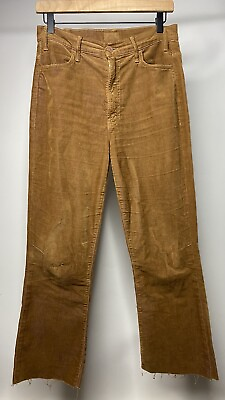 #ad Mother Hustler Ankle Fray Hopscotch Brown Corduroy Boot Cut Jeans Women#x27;s 28 $34.99