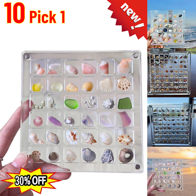 #ad Acrylic Magnetic Seashell Display Box 36 216Grid Clear Gemstone Box 10 Picks 1 $8.94