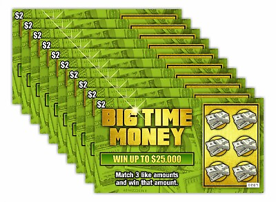 #ad Prank Gag Fake Lottery Tickets Big Time Money 10 Tickets Each Wins $25000 $9.99