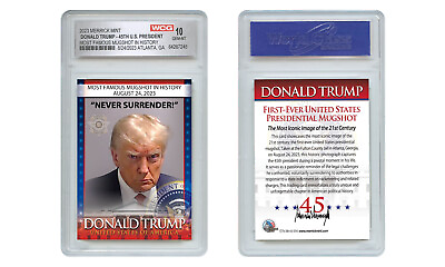 #ad DONALD TRUMP 45th President MAGA Official MUGSHOT Photo Trading Card GEM MINT 10 $22.95