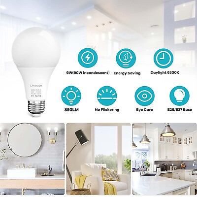 #ad A19 LED Light Bulb 9W Eq. 90 Watt E27 Daylight White Lamp Warm Light Bulb US $7.99