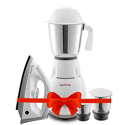 #ad Mixer Grinder Of 500W With 3 Jars Pack And Dry Iron Super Of 1100W Combo Grey $193.98