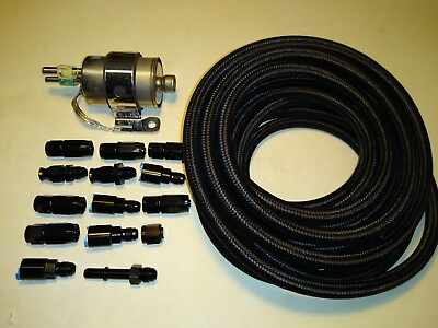 #ad 6AN BLACK BRAIDED LS SWAP FUEL LINE FOR IN TANK PUMP FUEL LINE BLACK END $225.00
