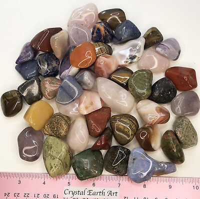 #ad Gemstone Mix Natural African Polished X Large 30 50mm or 1 1 4 2quot; 2 lbs. $29.99
