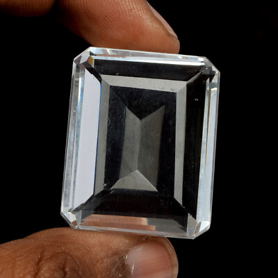#ad 70.50 Ct Swiss Blue Topaz Gemstone Emerald Cut Faceted Topaz Loose Stone $18.69