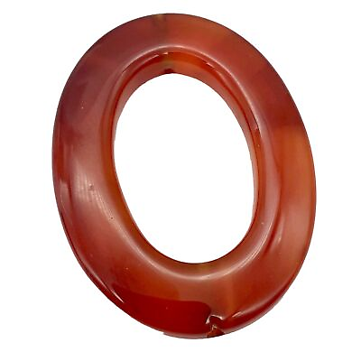 #ad Carnelian Agate Oval Picture Frame Bead 40x30x5mm Red Orange Oval 1 Bd $15.99