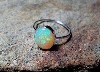 #ad Ethiopian Opal Gemstone 925 Sterling Silver Handmade Jewelry Ring All Size $119.99