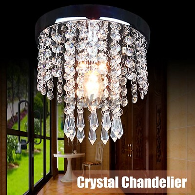 #ad #ad Modern Crystal Mini Chandelier Flush Mount Ceiling Light Fixture for Hallway $25.98
