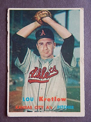 #ad Lou Kretlow #139 Topps 1957 Baseball Card Kansas City Athletics *VG $3.49