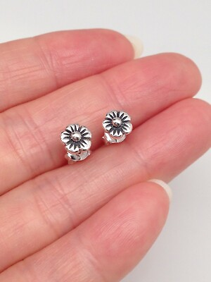 #ad Tiny Silver Flower Stud Earrings 925 Sterling Silver Post 5.8mm $17.98
