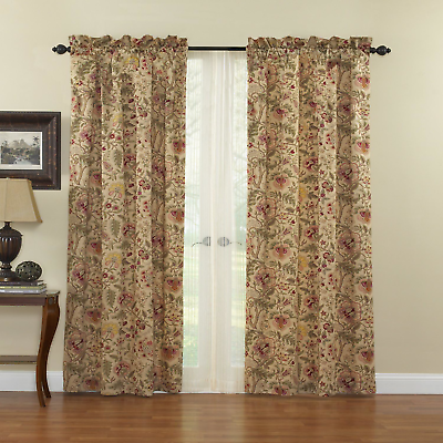 #ad Waverly Imperial Dress Floral Decorative Window Treatment Rod Pocket Curtain for $34.61