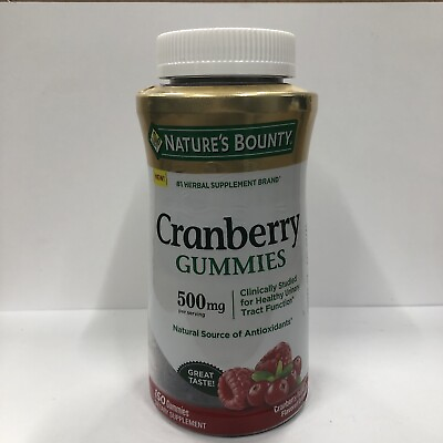 #ad Nature#x27;s Bounty 150ct. CRANBERRY Gummies 500mg HEALTHY Urinary Tract Function $21.88