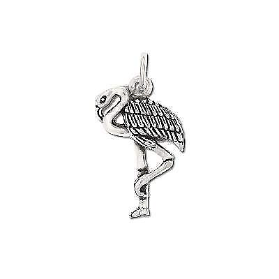 #ad Sterling Silver Standing Flamingo Pendant $28.69