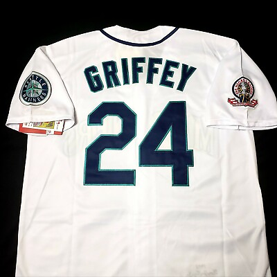 #ad Ken Griffey Jr Seattle Mariners Jersey 1995 Retro Throwback Stitched NEW💥SALE $86.47