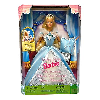 #ad Mattel Sleeping Beauty Barbie Doll Musical Pillow Fairytale Vintage 1998 $53.95