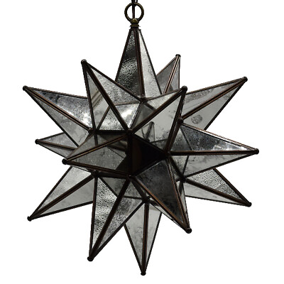 #ad Antique Mirror Glass Star Light Pendent Chandelier $379.96
