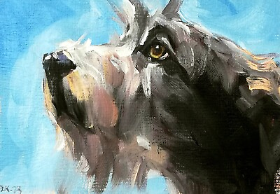 #ad Original Oil Painting Dog Portrait Animal Pet Art Impressionism MADE TO ORDER $50.00