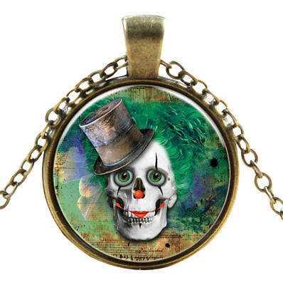 #ad Skull Top Hat Gothic Steampunk Necklace Pendant Victorian Vintage Jewellery UK GBP 7.50