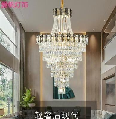 #ad Modern Living room light villa Nordic simple LED crystal dining room chandelier $394.68