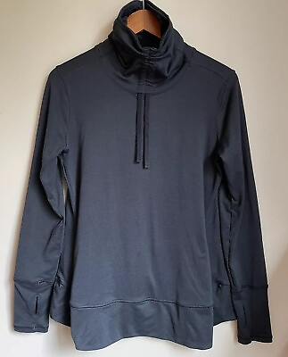 #ad Calia Womens Black Sweater Mock Neck Scrunch Running Long Sleeve Size Large $25.00