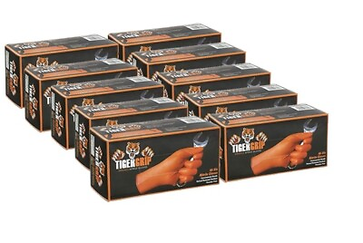 #ad #ad Tiger Grip Nitrile Gloves 7MIL Hi VIS Orange 10 Boxes 1 Case $189.99