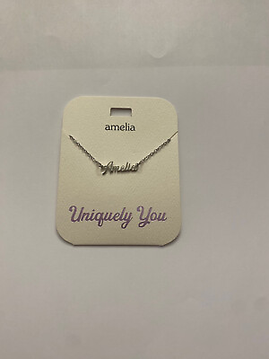#ad NWT Amelia Personalized Name Silver Pendant 16 20quot; Necklace Uniquely You $5.99