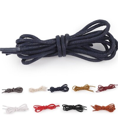 #ad brand new comfortable Shoelaces Strings Waxed Round Sport leather Shoes $5.42