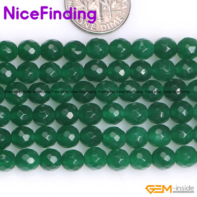 #ad Wholesale Round Stone Faceted Jade Gemstone Loose Beads For Jewelry Making15quot; $5.99