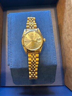 #ad Rolex 1500 14k Gold Oyster Date Chris Craft Boat 50th anniversary watch Serviced $5000.00
