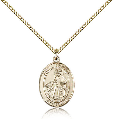 #ad Saint Dymphna Medal For Women Gold Filled Necklace On 18 Chain 30 Day Mo... $165.00