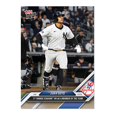 #ad 2024 Topps Now Card #51 Juan Soto 1st Yankees Home Run Solar Eclipse PreSale $20.00