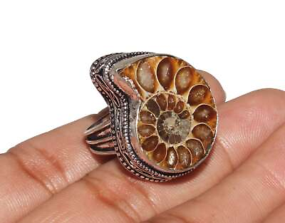 #ad Ammonite Ring 925 Sterling Silver Ring Handmade Gemstone Ring Women#x27;s Rings $11.69