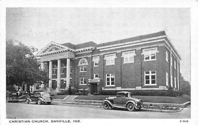 #ad DANVILLE Indiana IN CHRISTIAN CHURCH Hendricks County Bamp;W Vintage Postcard $5.87