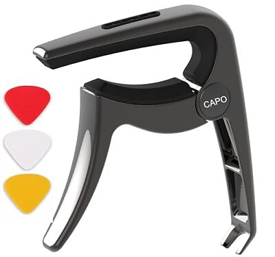 #ad Guitar Capo for Acoustic and Electric Guitars 3 in 1 Gunmetal Polished Guitar... $4.86