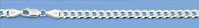 #ad Flat Curb 100 Italian Chain Sterling Silver 925 Necklace Width 4.7 mm Length 24quot; $29.02