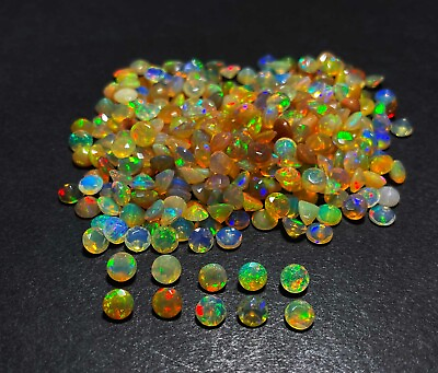 #ad Natural AAA Quality Ethiopian Opal Round Cut Loose Gemstone Lot 16 Pcs 5 MM 5 CT $20.24