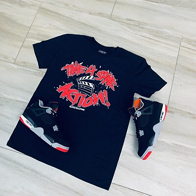 #ad Tee to match Jordan Retro 4 Bred Sneakers. Action Tee $28.00