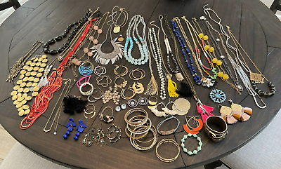 #ad Lot of 68 Costume Jewelry JCrew Loft and More $49.99