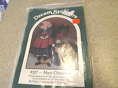 #ad Dream Spinner Vtg Mrs. Mary Santa Christmas Doll 25quot; Craft Pattern Jack amp; Box $3.99