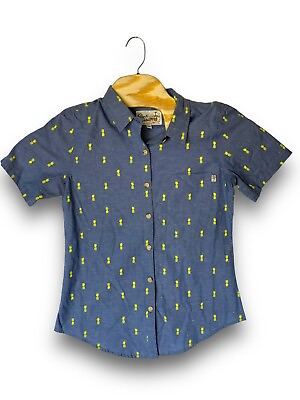 #ad Roberta Oaks Hawaiian Women#x27;s Shirt Pineapple Prints Collection Cotton Size M $29.97
