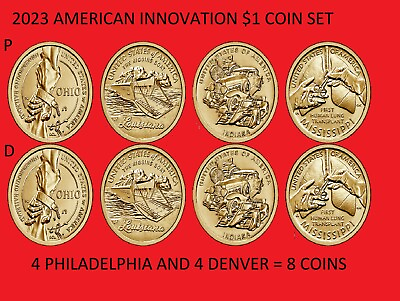 #ad 2023 American Innovation Dollar Coin P amp; D Set Uncirculated 8 Coins $18.99