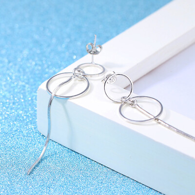 #ad Simple pearl tassel earrings sterling silver earrings long earrings ear $12.27
