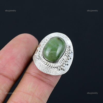#ad Natural Green Apatite Gemstone Promise Ring Size 7 925 Sterling Silver Jewelry $13.20
