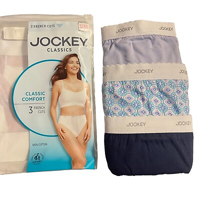 #ad Jockey Elance Women#x27;s size 10 3XL Underwear Cotton French Cut 3 Pack NWT $23.98